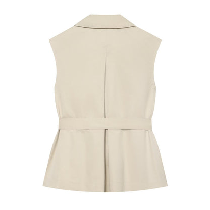 Women's with Belt casual double breasted vest