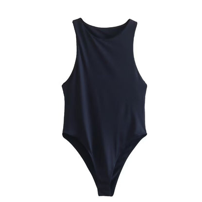 Women's tight halter neck bodysuit
