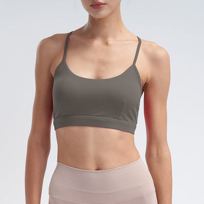 Women's New Casual Adjustable Nude Sports Vest with Chest Pad Sports Bra Yoga Clothes
