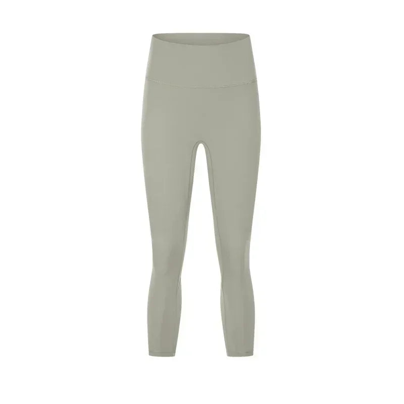Women's Spring/Summer 2026 New Nude Yoga Cropped Pants With High Waist and Hip Lifting and Slimming Exercise Pants