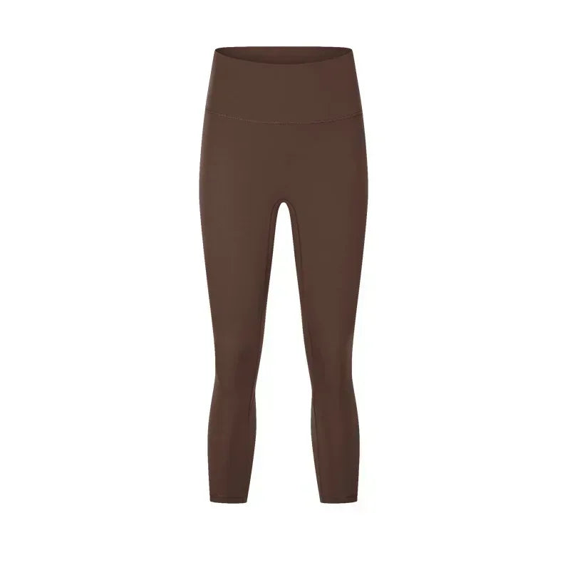 Women's Spring/Summer 2026 New Nude Yoga Cropped Pants With High Waist and Hip Lifting and Slimming Exercise Pants