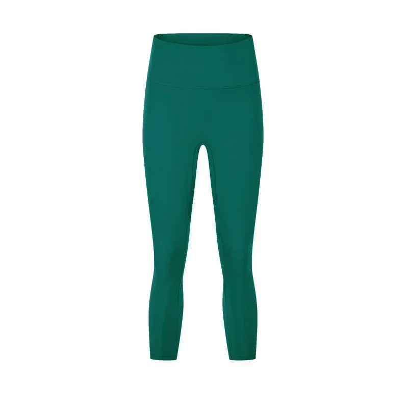 Women's Spring/Summer 2026 New Nude Yoga Cropped Pants With High Waist and Hip Lifting and Slimming Exercise Pants