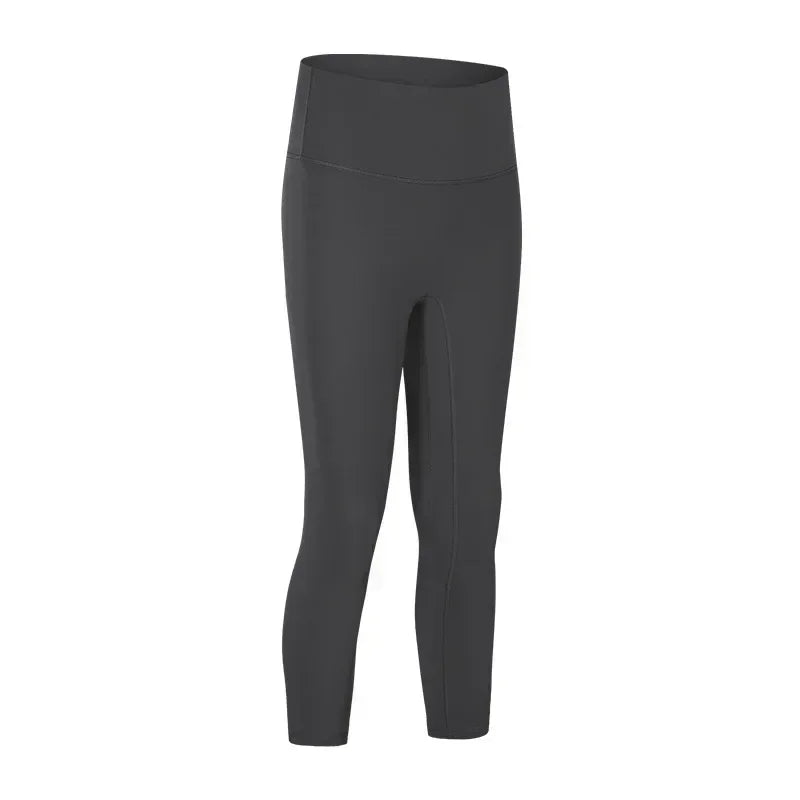 Women's Spring/Summer 2026 New Nude Yoga Cropped Pants With High Waist and Hip Lifting and Slimming Exercise Pants