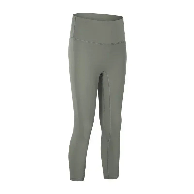 Women's Spring/Summer 2026 New Nude Yoga Cropped Pants With High Waist and Hip Lifting and Slimming Exercise Pants