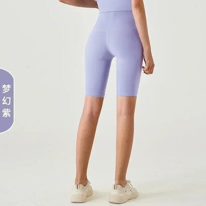 Spring and Summer New T-line-free Solid Color Yoga Shorts Five-point Yoga Pants Tight Elastic Exercise Fitness