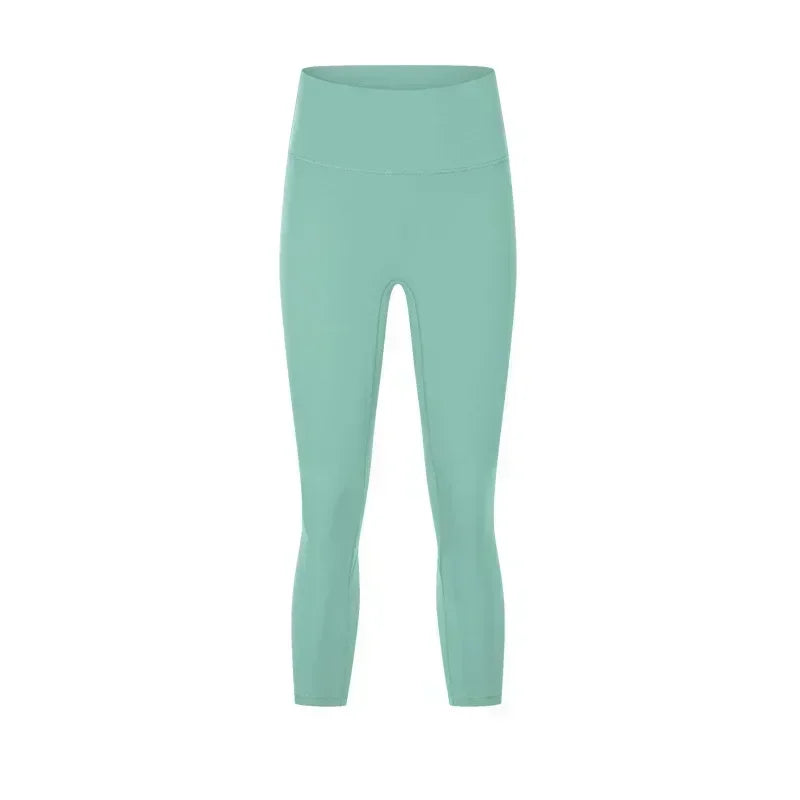 Women's Spring/Summer 2026 New Nude Yoga Cropped Pants With High Waist and Hip Lifting and Slimming Exercise Pants