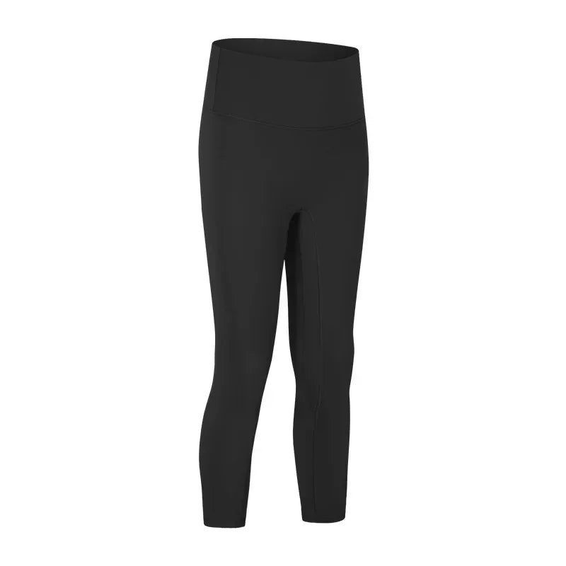 Women's Spring/Summer 2026 New Nude Yoga Cropped Pants With High Waist and Hip Lifting and Slimming Exercise Pants