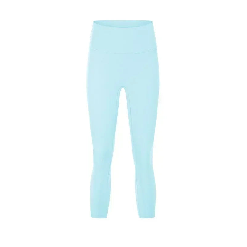 Women's Spring/Summer 2026 New Nude Yoga Cropped Pants With High Waist and Hip Lifting and Slimming Exercise Pants