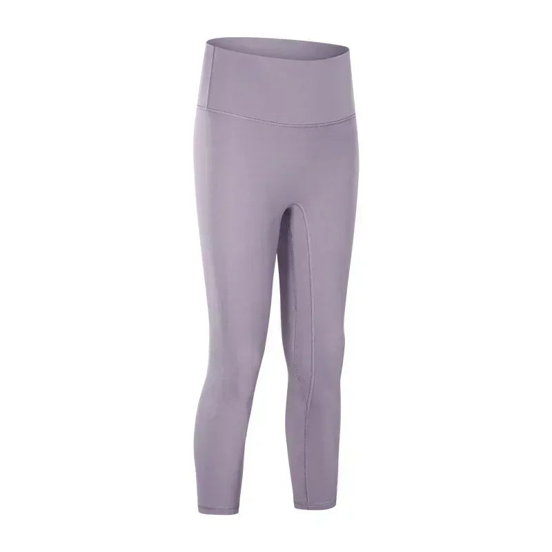 Women's Spring/Summer 2026 New Nude Yoga Cropped Pants With High Waist and Hip Lifting and Slimming Exercise Pants