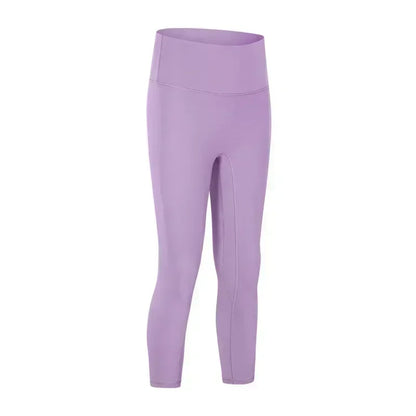 Women's Spring/Summer 2026 New Nude Yoga Cropped Pants With High Waist and Hip Lifting and Slimming Exercise Pants