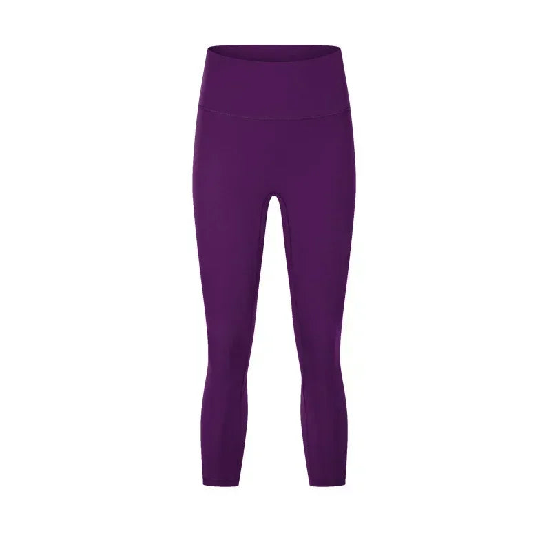 Women's Spring/Summer 2026 New Nude Yoga Cropped Pants With High Waist and Hip Lifting and Slimming Exercise Pants