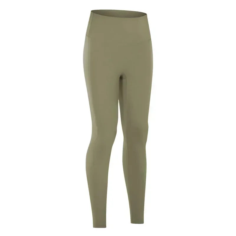 LU High waist hip lift no embarrassing line yoga pants women's elastic fitness exercise nine points