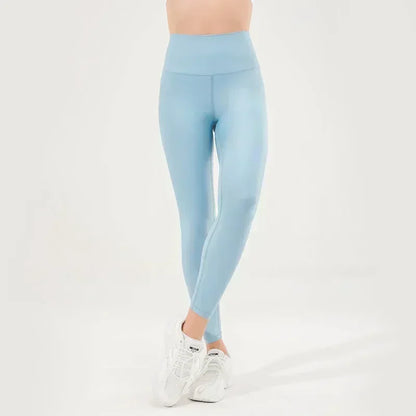New style yoga pants for women, skin-friendly pearlescent nude high-waisted sports yoga pants