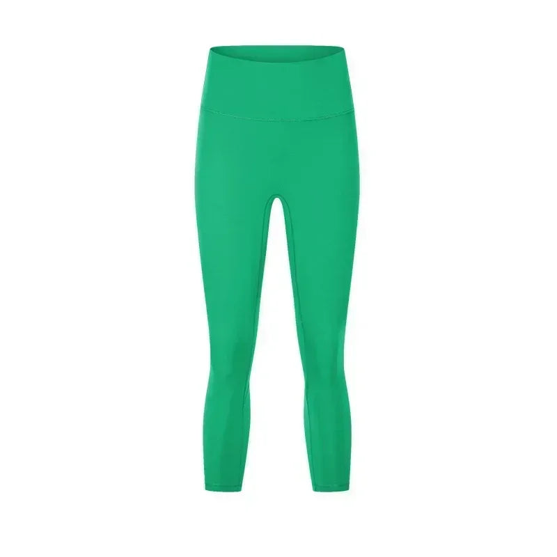 Women's Spring/Summer 2026 New Nude Yoga Cropped Pants With High Waist and Hip Lifting and Slimming Exercise Pants