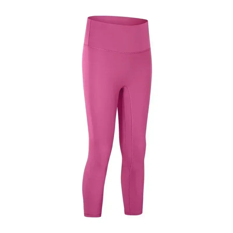 Women's Spring/Summer 2026 New Nude Yoga Cropped Pants With High Waist and Hip Lifting and Slimming Exercise Pants