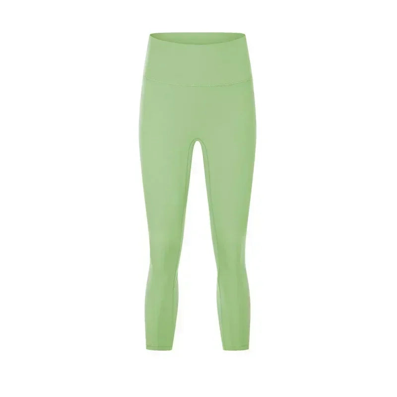Women's Spring/Summer 2026 New Nude Yoga Cropped Pants With High Waist and Hip Lifting and Slimming Exercise Pants