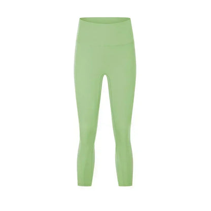 Women's Spring/Summer 2026 New Nude Yoga Cropped Pants With High Waist and Hip Lifting and Slimming Exercise Pants
