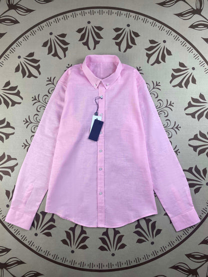 Men and Women with The Same New Fashion Casual Joker Linen Long Sleeve Shirt
