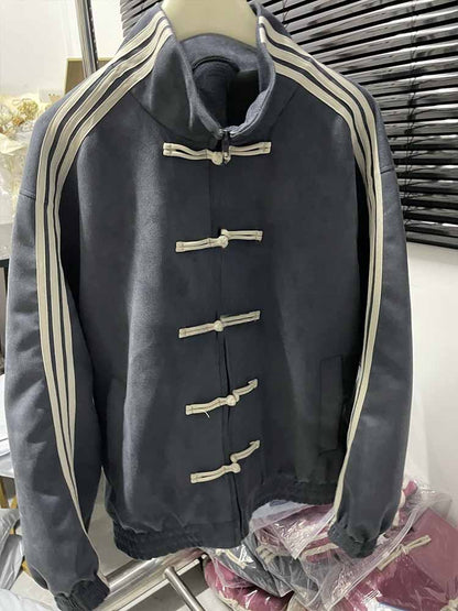 2026 new fashion casual Chinese suede collar loose coat