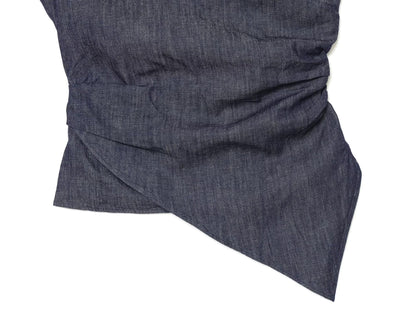 suit Women's 2 pieces pleated asymmetrical top+ wide leg pants
