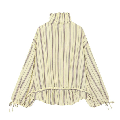 suit Women's 2 pieces casual striped linen blend Coat+Pants