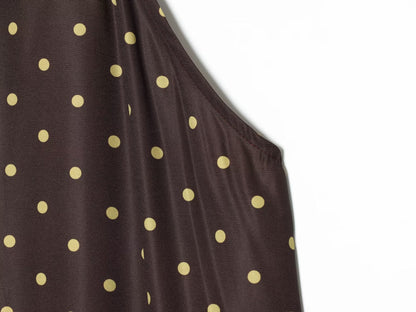 Women's polka dot hanging neck MIDI dress