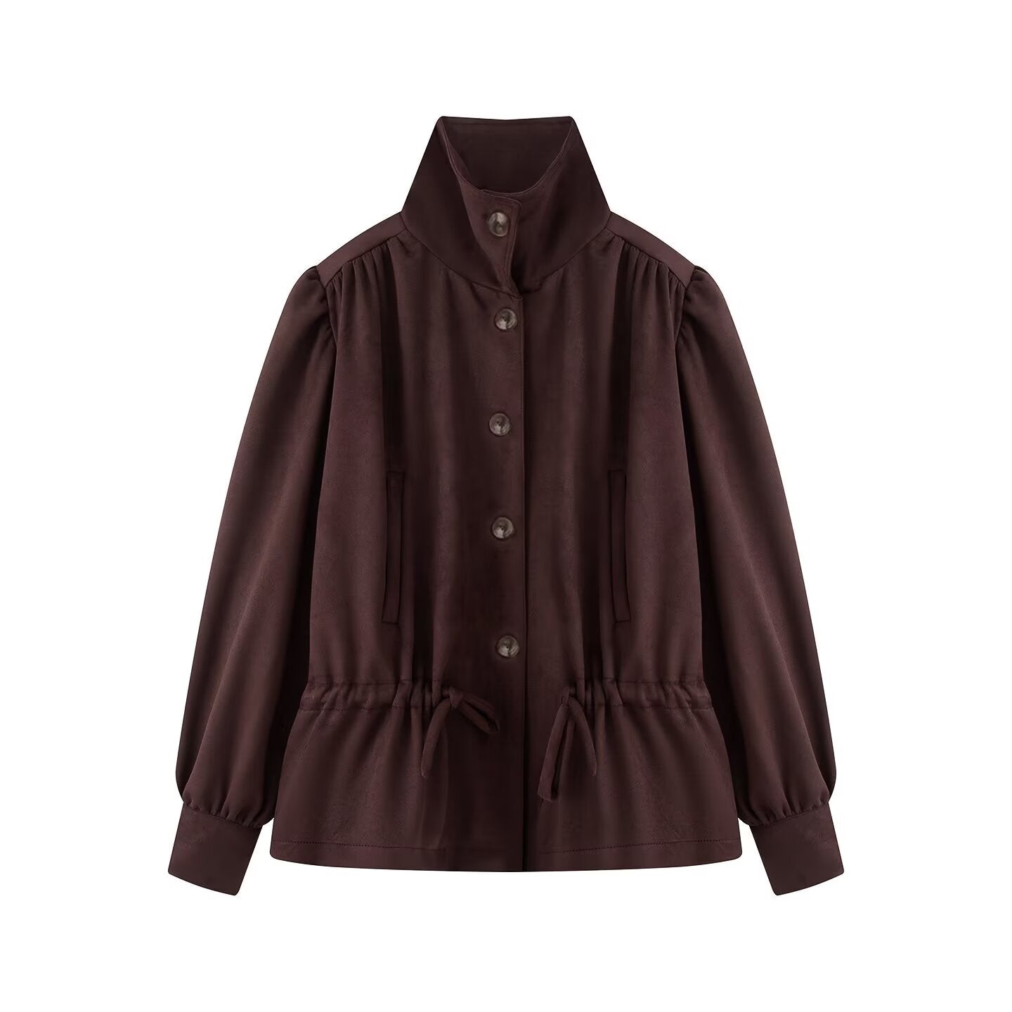 Women's bubble sleeve solid short windbreaker Coat