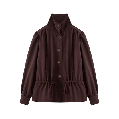 Women's bubble sleeve solid short windbreaker Coat