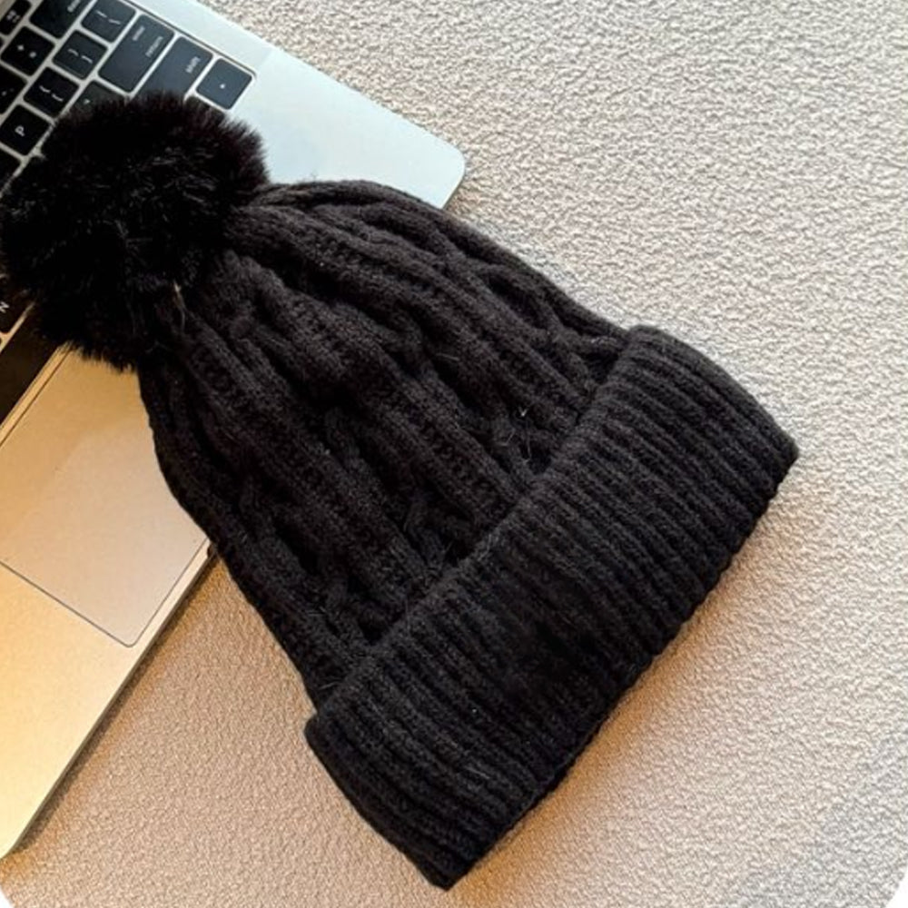 Women's new casual Joker plus velvet knitted wool hat