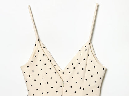 Women's short jumpsuit style polka dot dress