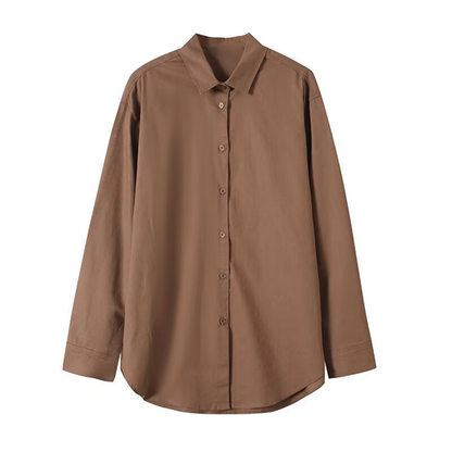 2026 Women's linen blend lapel long sleeved shirt