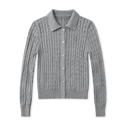 Women's New Sweater Cardigan Basic Classic Embroidered Polo Neck Slim Temperament Thin Coat