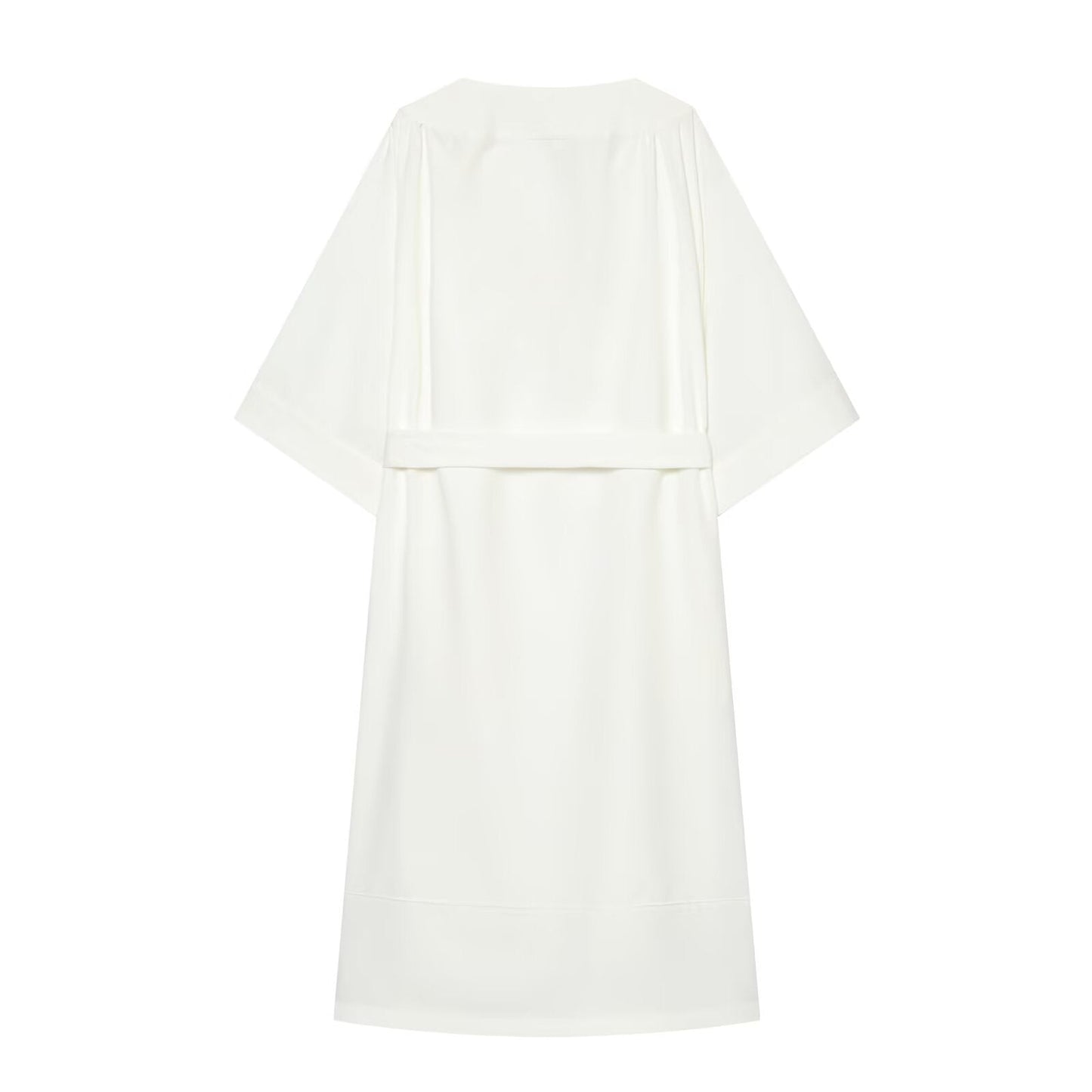 Women's With Belt loose long shirt style dress