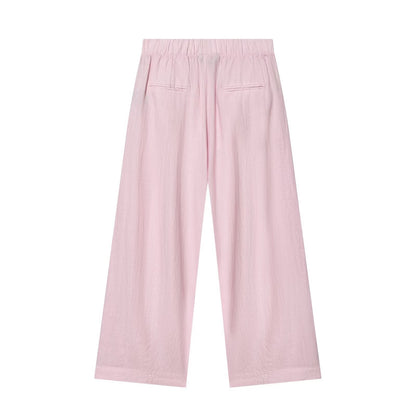 suit Women's 2 pieces pocket decoration linen blend shirt+Pants