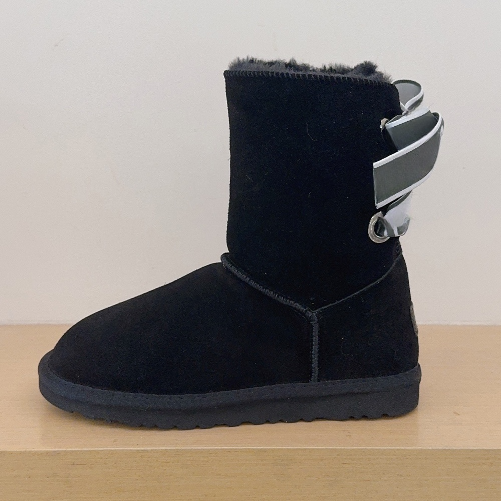 Women's new bow letter lace-up snow boots in the tube