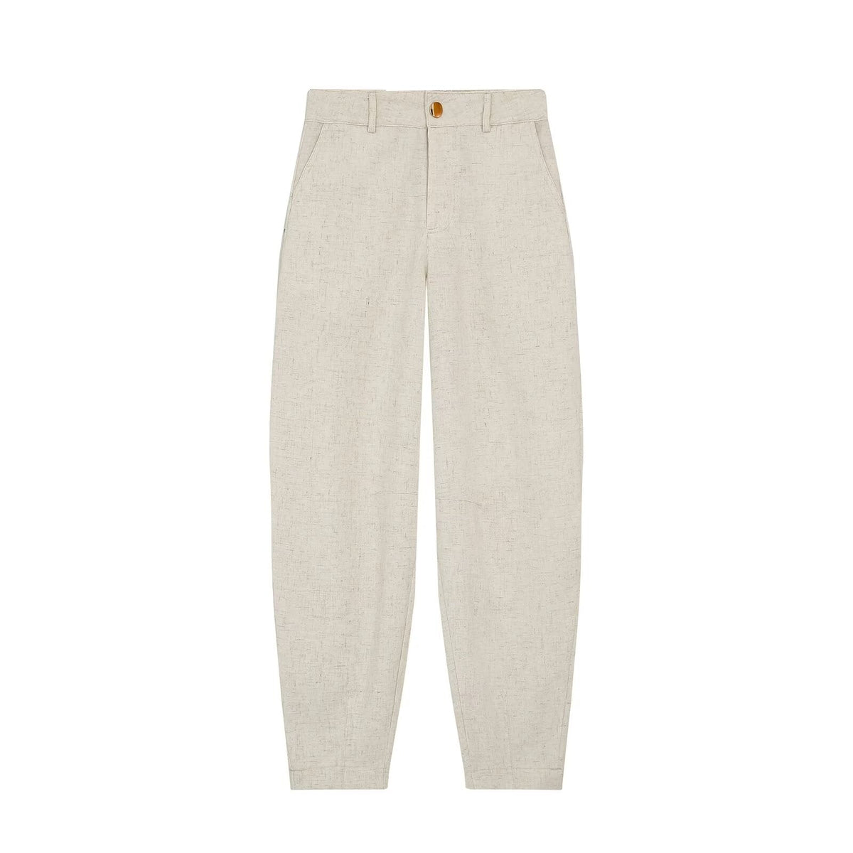 suit Women's 2 pieces pocket decoration linen blend vest+Pants