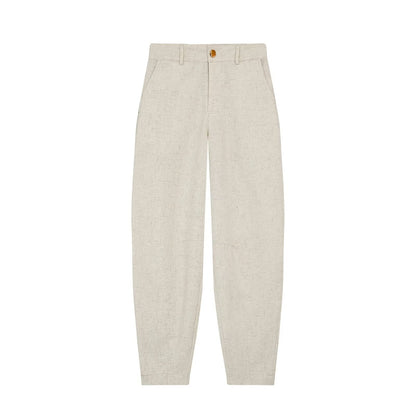 suit Women's 2 pieces pocket decoration linen blend vest+Pants