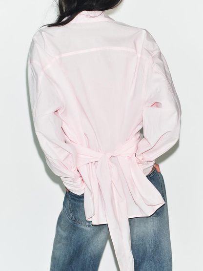 Women's bow decoration loose shirt