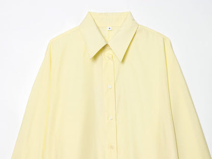 Women's loose single breasted poplin shirt
