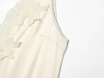 Women's lace decorated satin textured bodysuit