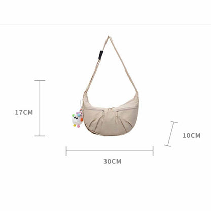 LU Women's new casual Joker lightweight pleated shoulder bag Messenger bag large capacity female bag