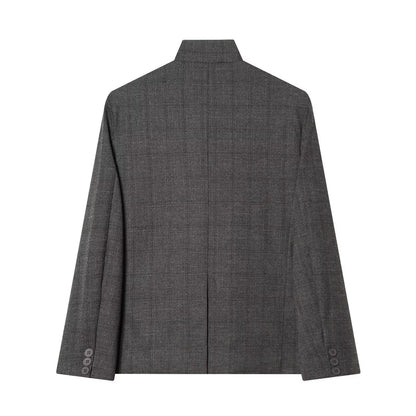 Women's casual stand collar wool blend Blazer Coat