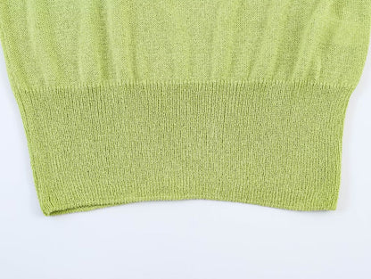 Women's knot decoration sleeveless knitted top
