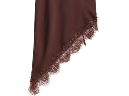 Women's lace satin textured suspender dress
