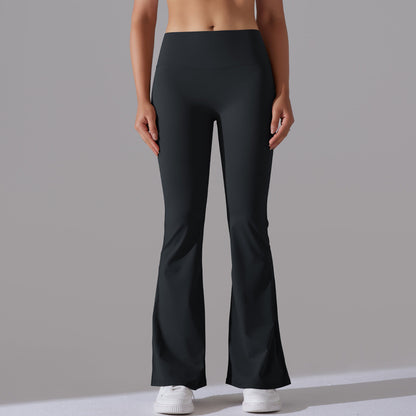 Women's New Double-sided Sanding High Waist Sports Wide-leg Pants Running Fitness Yoga Flared Pants