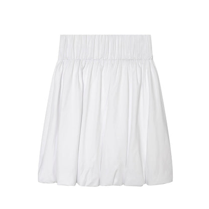 Women's rivet decorated balloon version MIDI skirt