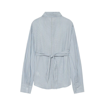 Women's layered decorative striped shirt