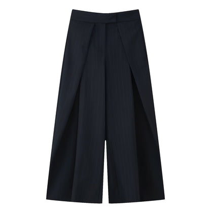Women's new casual loose zipper pleated trousers