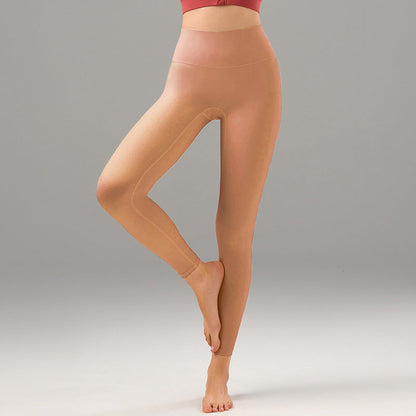 Pocket Women's New Nude Sweat-wicking Breathable Waist-lifting Hip Slim Slimming Fitness Pants