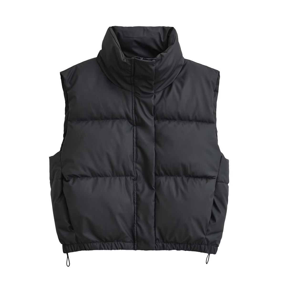 Women's short standing collar cotton vest